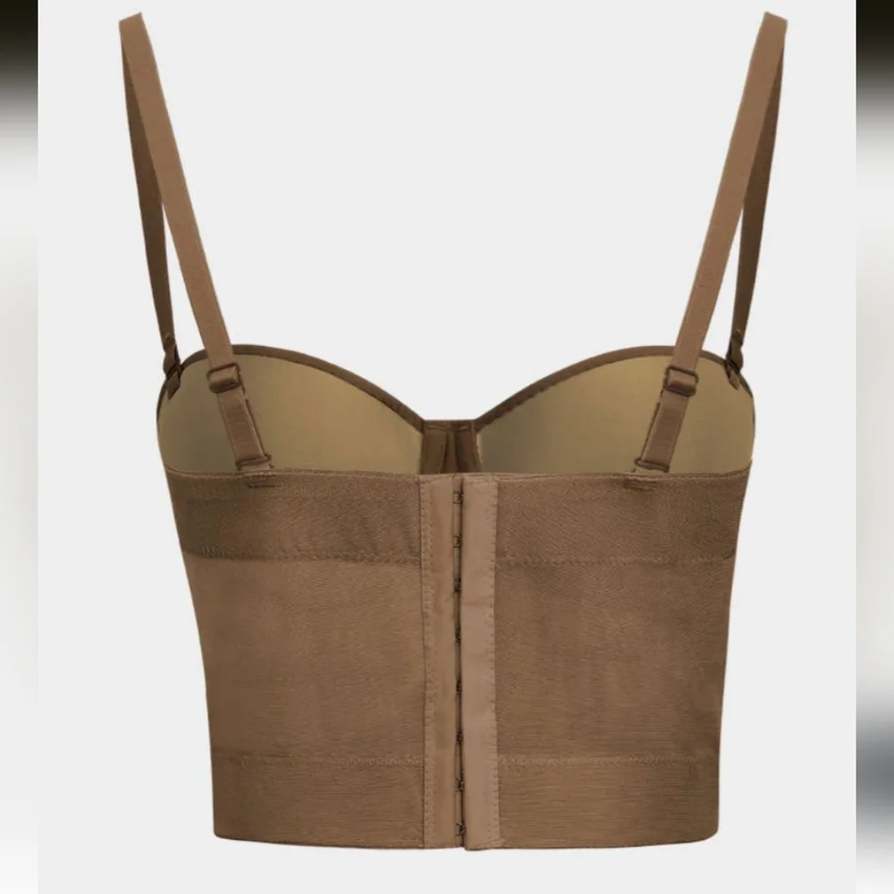 Chic Brown Bustier Top - Picture 2 of 2